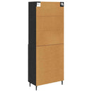 Highboard Sort eg 69,5 x 34 x 180 cm Ingeniørtræ og glas