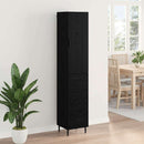 Highboard med skuffe Sort eg 34,5 x 34 x 180 cm Konstrueret træ