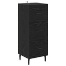 Highboard med skuffe Sort eg 34,5 x 34 x 180 cm Konstrueret træ