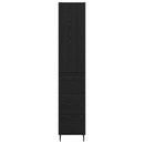 Highboard med skuffe Sort eg 34,5 x 34 x 180 cm Konstrueret træ