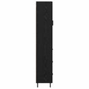 Highboard med skuffe Sort eg 34,5 x 34 x 180 cm Konstrueret træ