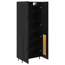Highboard 2 pcs Sort eg Ingeniørtræ og glas
