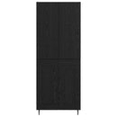 Highboard 2 pcs Sort eg Ingeniørtræ og glas
