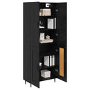 Highboard 2 pcs Sort eg Ingeniørtræ og glas