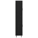 Highboard 2 pcs Sort eg Ingeniørtræ og glas