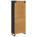 Highboard 2 pcs Sort eg 69,5 x 34 x 180 cm Ingeniørtræ og glas