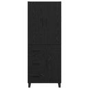 Highboard 2 pcs Sort eg 69,5 x 34 x 180 cm Ingeniørtræ og glas