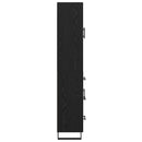 Highboard 2 pcs Sort eg 69,5 x 34 x 180 cm Ingeniørtræ og glas
