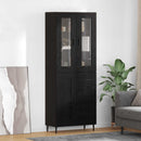 Highboard med skuffe 2 pcs Sort eg Konstrueret træ