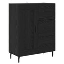 Highboard med skuffe 2 pcs Sort eg Konstrueret træ