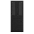Highboard med skuffe 2 pcs Sort eg Konstrueret træ