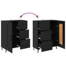 Highboard med skuffe 2 pcs Sort eg Konstrueret træ