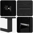 Highboard 2 pcs Sort eg 69,5 x 34 x 180 cm Ingeniørtræ og glas