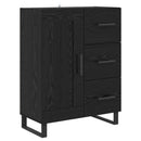 Highboard 2 pcs Sort eg 69,5 x 34 x 180 cm Ingeniørtræ og glas