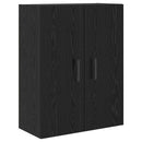 Highboard 2 pcs Sort eg 69,5 x 34 x 180 cm Ingeniørtræ og glas