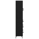 Highboard med skuffe 2 pcs Sort eg Konstrueret træ