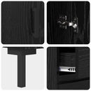 Highboard med skuffe 2 pcs Sort eg Konstrueret træ