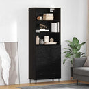 Highboard med skuffe 2 pcs Sort eg Konstrueret træ