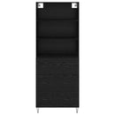 Highboard med skuffe 2 pcs Sort eg Konstrueret træ