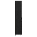 Highboard med skuffe 2 pcs Sort eg Konstrueret træ