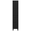 Highboard med skuffe Sort eg 34,5 x 34 x 180 cm Konstrueret træ