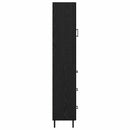 Highboard med skuffe Sort eg 34,5 x 34 x 180 cm Konstrueret træ