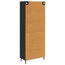 Highboard med skuffe 2 pcs Sort eg Ingeniørtræ og glas
