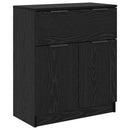 Sideboard med skuffe 3 pcs Sort eg Konstrueret træ