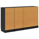 Sideboard med skuffe 3 pcs Sort eg Konstrueret træ
