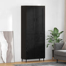 Highboard med skuffe 2 pcs Sort eg Konstrueret træ