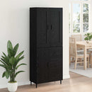 Highboard med skuffe 2 pcs Sort eg Konstrueret træ