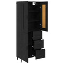 Highboard med skuffe 2 pcs Sort eg Konstrueret træ
