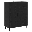 Highboard med skuffe 2 pcs Sort eg Konstrueret træ