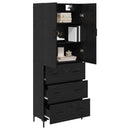 Highboard Sort eg 69,5 x 34 x 180 cm Konstrueret træ