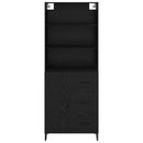 Highboard med skuffe Sort eg 69,5 x 34 x 180 cm Konstrueret træ