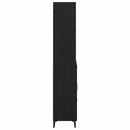 Highboard med skuffe Sort eg 69,5 x 34 x 180 cm Konstrueret træ
