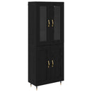 Highboard 2 pcs Sort eg Konstrueret træ