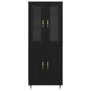 Highboard 2 pcs Sort eg Konstrueret træ