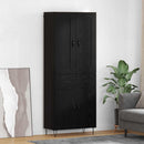 Highboard med skuffe Sort eg 69,5 x 34 x 180 cm Konstrueret træ