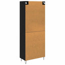 Highboard med skuffe Sort eg 69,5 x 34 x 180 cm Konstrueret træ