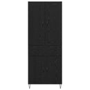 Highboard med skuffe Sort eg 69,5 x 34 x 180 cm Konstrueret træ