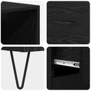 Highboard med skuffe 2 pcs Sort eg Konstrueret træ