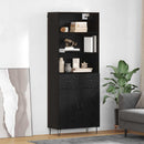 Highboard med skuffe 2 pcs Sort eg Konstrueret træ