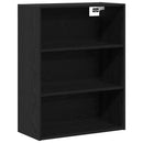 Highboard med skuffe 2 pcs Sort eg Konstrueret træ
