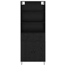 Highboard med skuffe 2 pcs Sort eg Konstrueret træ