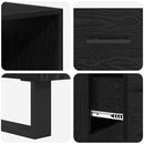 Highboard med skuffe Sort eg 69,5 x 34 x 180 cm Konstrueret træ