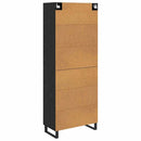 Highboard med skuffe Sort eg 69,5 x 34 x 180 cm Konstrueret træ