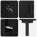 Highboard med skuffe 2 pcs Sort eg Konstrueret træ