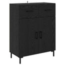 Highboard med skuffe 2 pcs Sort eg Konstrueret træ