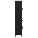 Highboard med skuffe 2 pcs Sort eg Konstrueret træ